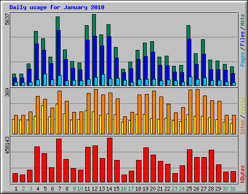 Daily usage for January 2010