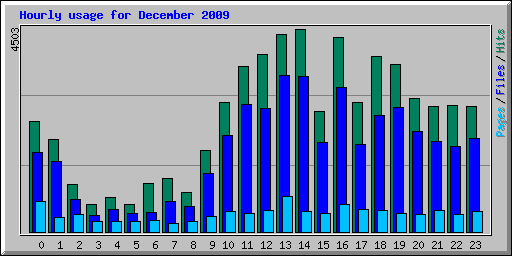 Hourly usage for December 2009
