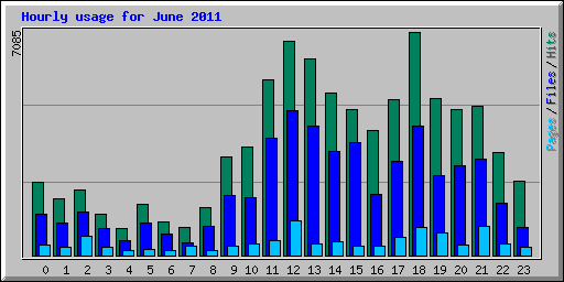 Hourly usage for June 2011
