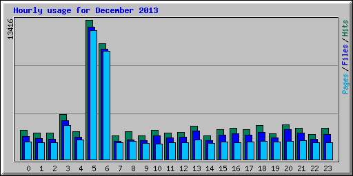 Hourly usage for December 2013